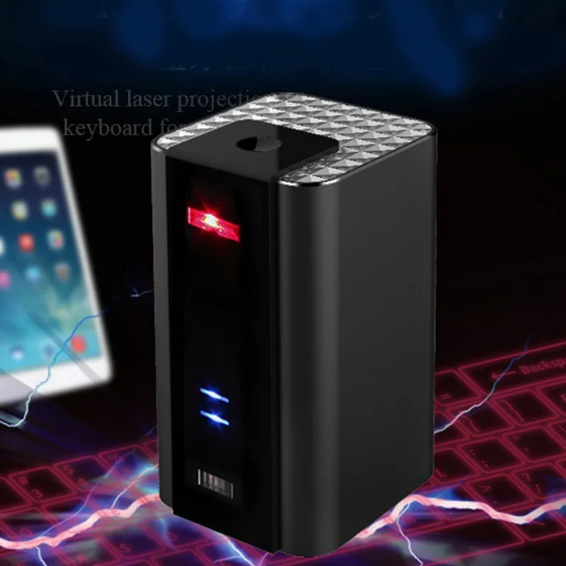 Проекционный Bluetooth клавиатура Мини Портативная клавиатура портативная виртуальная клавиатура Черный Abs