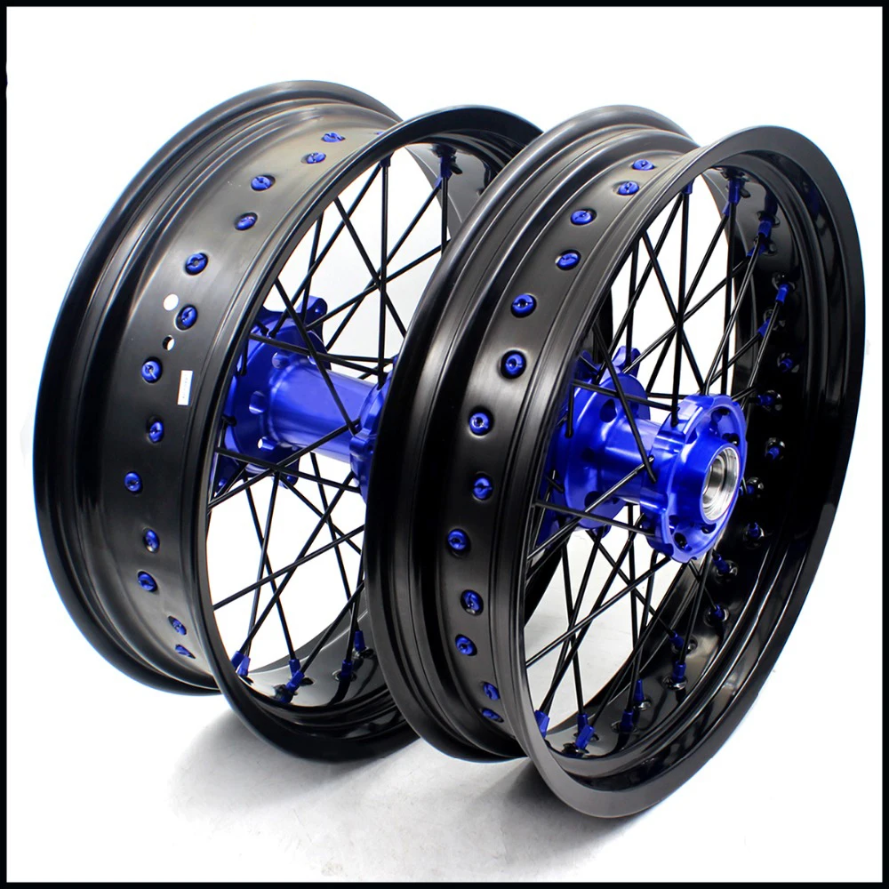 3 5/5 0 комплект ободов Supermoto Wheels Supermotard для HUSQVARNA FE FC TE TC 125CC 450CC 2014 2019 синяя соска