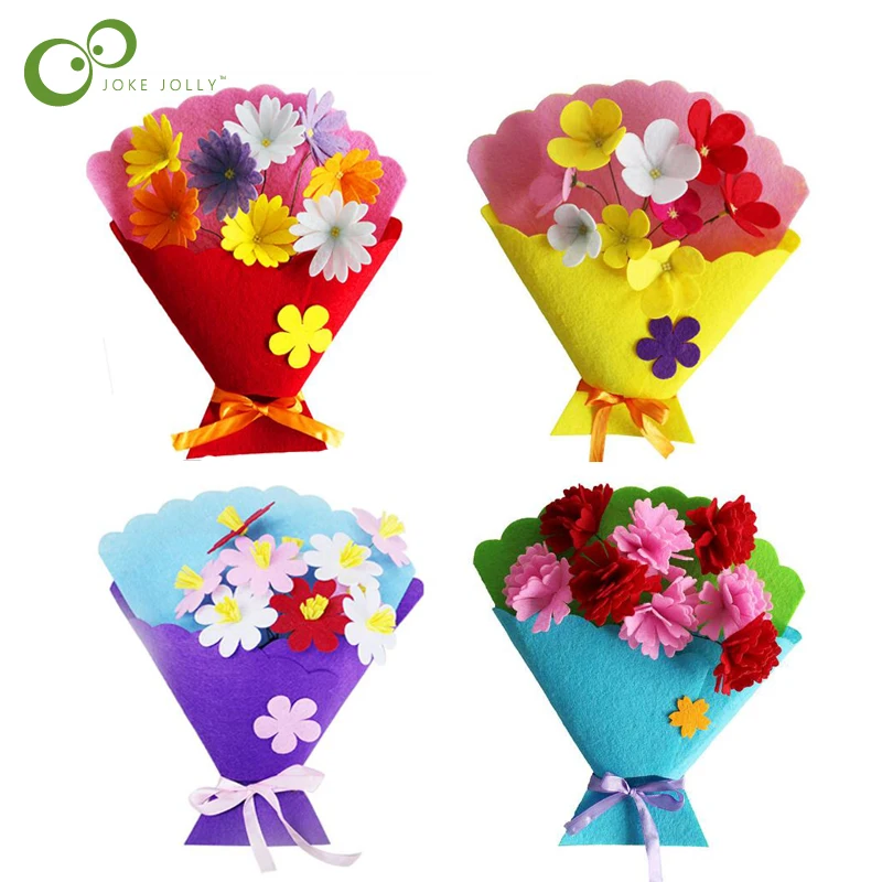 

Crafts Kids Non-woven Child Toy DIY Simulation Bouquet Kindergarten Early Learning Education Toys Montessori Teaching Aids ZXH