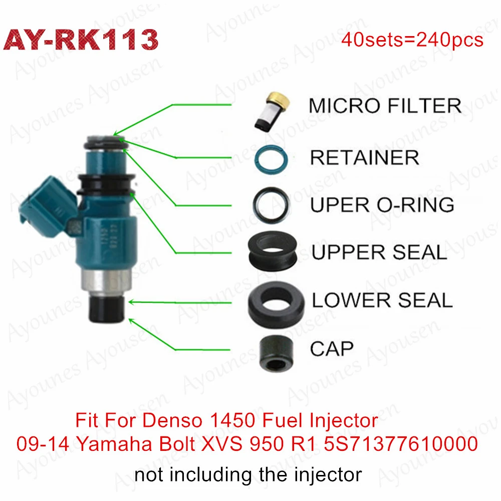 40sets Fuel Injector Rebuild Kits For Denso 1450 Fuel Injector 09 14