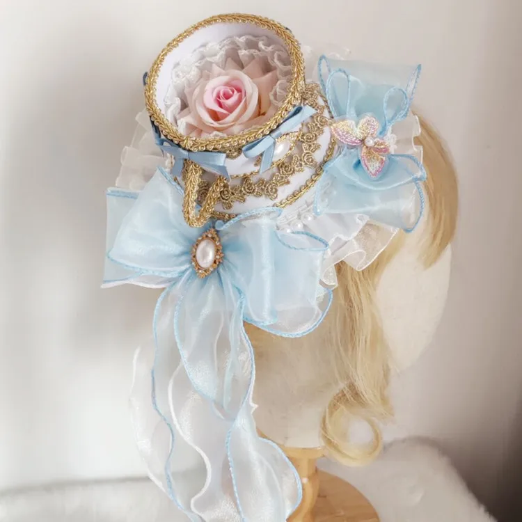 Lolita Girl Hair Accessories Teacup Small Hat Palace Rococo Style Spanish Flat Hat Baby Girl Accessories  Baby Hair Accessories lolita girl hair accessories teacup small hat palace rococo style spanish flat hat baby girl accessories baby hair accessories