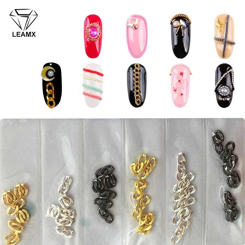 

LEMAX Mixed/bag 3D Metal Chain Nail Art Decoration Nail Claw Chains Beads Line Snake Chain DIY Manicure Nail Decor Charms L523