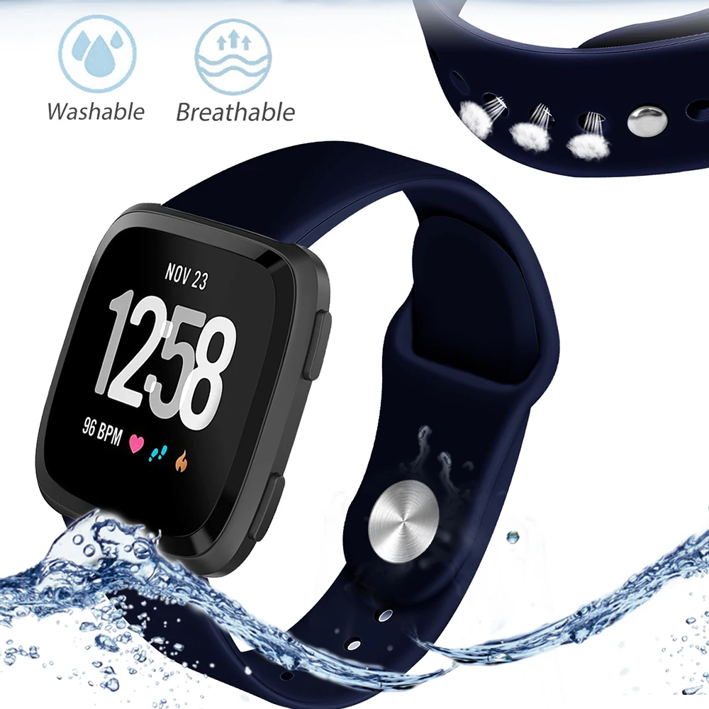 Hangrui Мягкие силиконовые умные часы ремешок для Fitbit Versa ремешок обратный Спортивный Браслет для Fitbit Versa Lite ремешок
