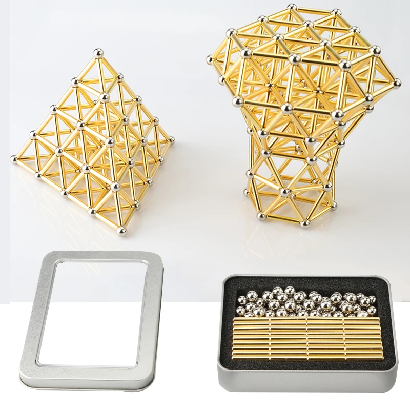 

Magnets Cube Magic Building Blocks Construction toys for Children metal buckyballs Magnetic Sticks Steel Balls Set Puzzle Toys