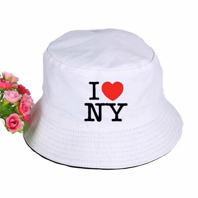 Шапки-ведерки с принтом «I love ny», летняя популярная женская и мужская Рыбацкая шляпа в стиле Харадзюку, уличная солнцезащитная Кепка, Рыбацкая шапка