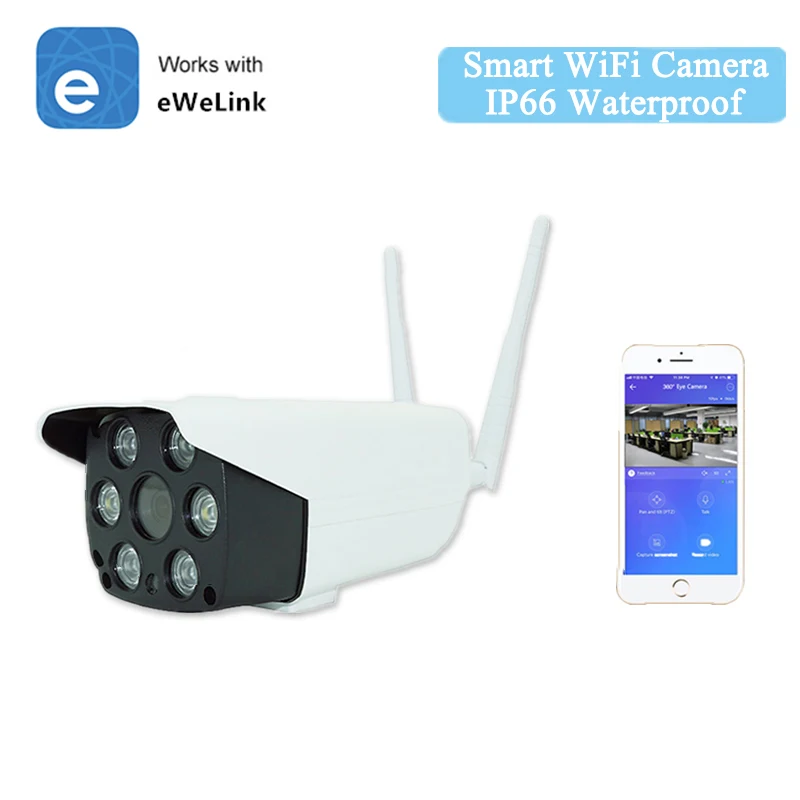 Ewelink Smart IP66 Waterproof Camera Smart WiFi Camera 1080P Two-way Audio Intercom Night Vision IR LED Camera Outdoor Camera