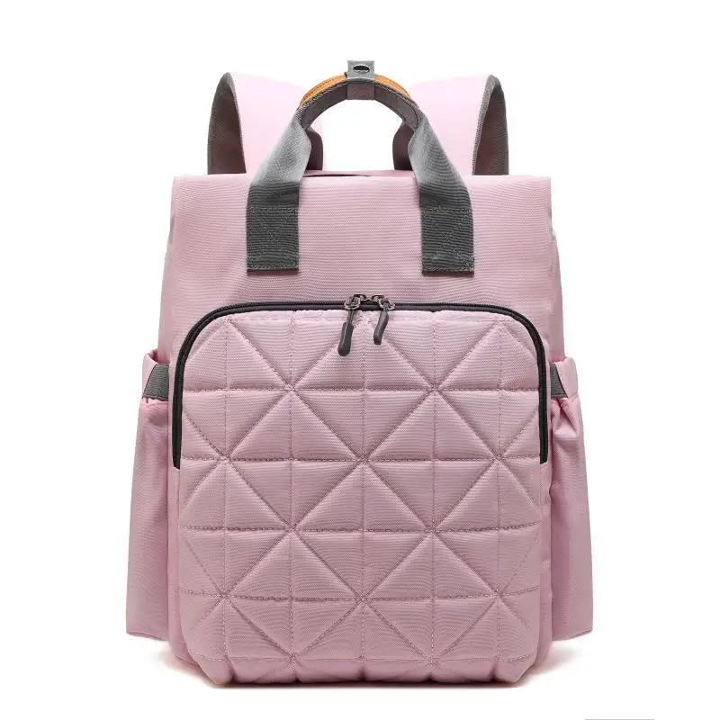 Pink Модная многофункциональная сумка для подгузников для мам, сумка для подгузников для мам, большая вместительность, водонепроницаемый рюкзак для путешествий, рюкзак для коляски, дизайнерский рюкзак для мам - Цвет: Pink