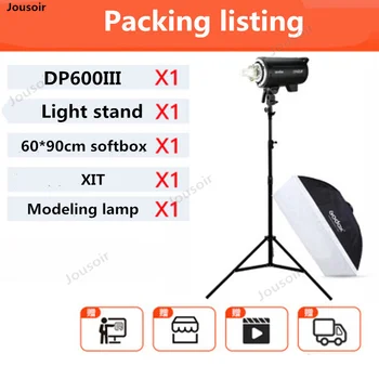 

Godox DP600III Professional Studio Flash Light Modeling Light 600Ws 2.4G X System with Bowens Mount 5600K for Wedding CD50 T03