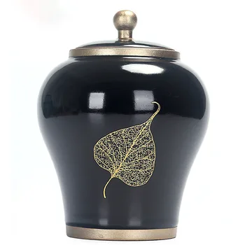 

Black/Blue Pet Cremation Memorial Urn Jar Ceramic Gradient Glaze for Dog Cat Bird Mouse Ashes Keepsake Storage Box 900ml