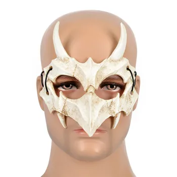 

Halloween Party Mask Skull Design Series Mask Two-Dimensional Dress Up CO Dragon God Tiger Yasha Tengu Mask Props