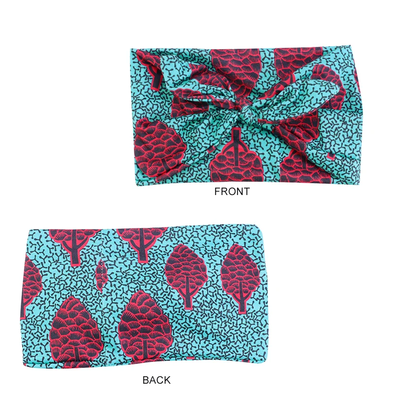 New African Pattern Print Headband for Women Twist Style Black Girl Head Wraps Elastic Hair Accessories Turban Headscarf