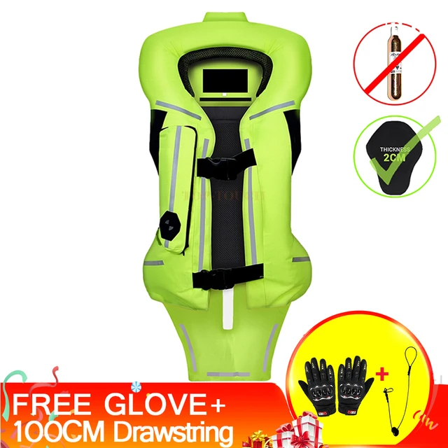 New Motorcycle Jacket Motorcycle Air Bag Vest Moto Air-bag Vest Motocross Racing Riding Airbag System Airbag CE Protector Green Airbag Rope 4
