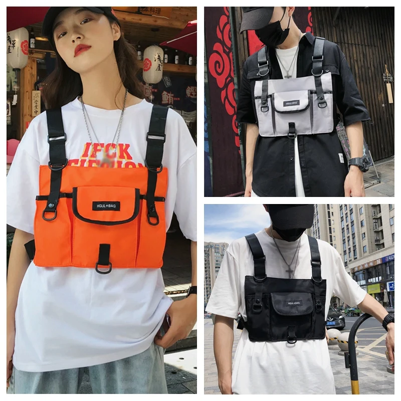 

Fashion Men Women Chest Rig Bbag Front Waist Bag Hip Hop Streetwear Chest Bag Cross Shoulder Bags Radio Harness Backpack