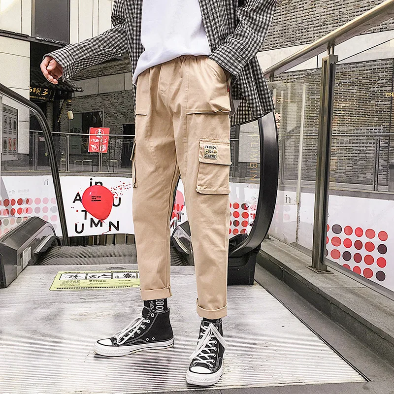 

Autumn & Winter Hong Kong Style Popular Brand Casual Pants MEN'S Overalls Versatile Straight-leg Pants Loose-Fit Men's Korean-st