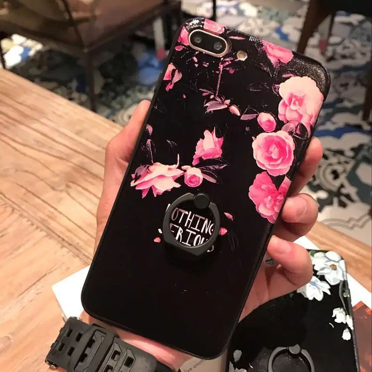 Для iphone Xs max рельефный чехол для телефона 7/8plus кольцевой кронштейн iphone 11 защита от падения полная Роза - Цвет: Небесно-голубой