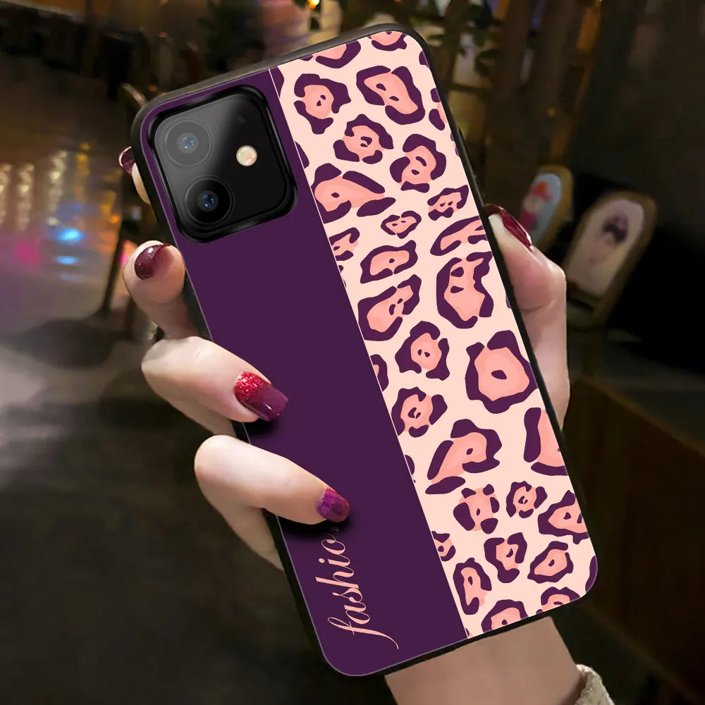 Чехол для iPhone 8 plus для iPhone Xs Max чехол Mofi закаленное стекло для iPhone X 7 8 plus xr xs 11 pro max красочный Леопардовый принт - Цвет: Purple