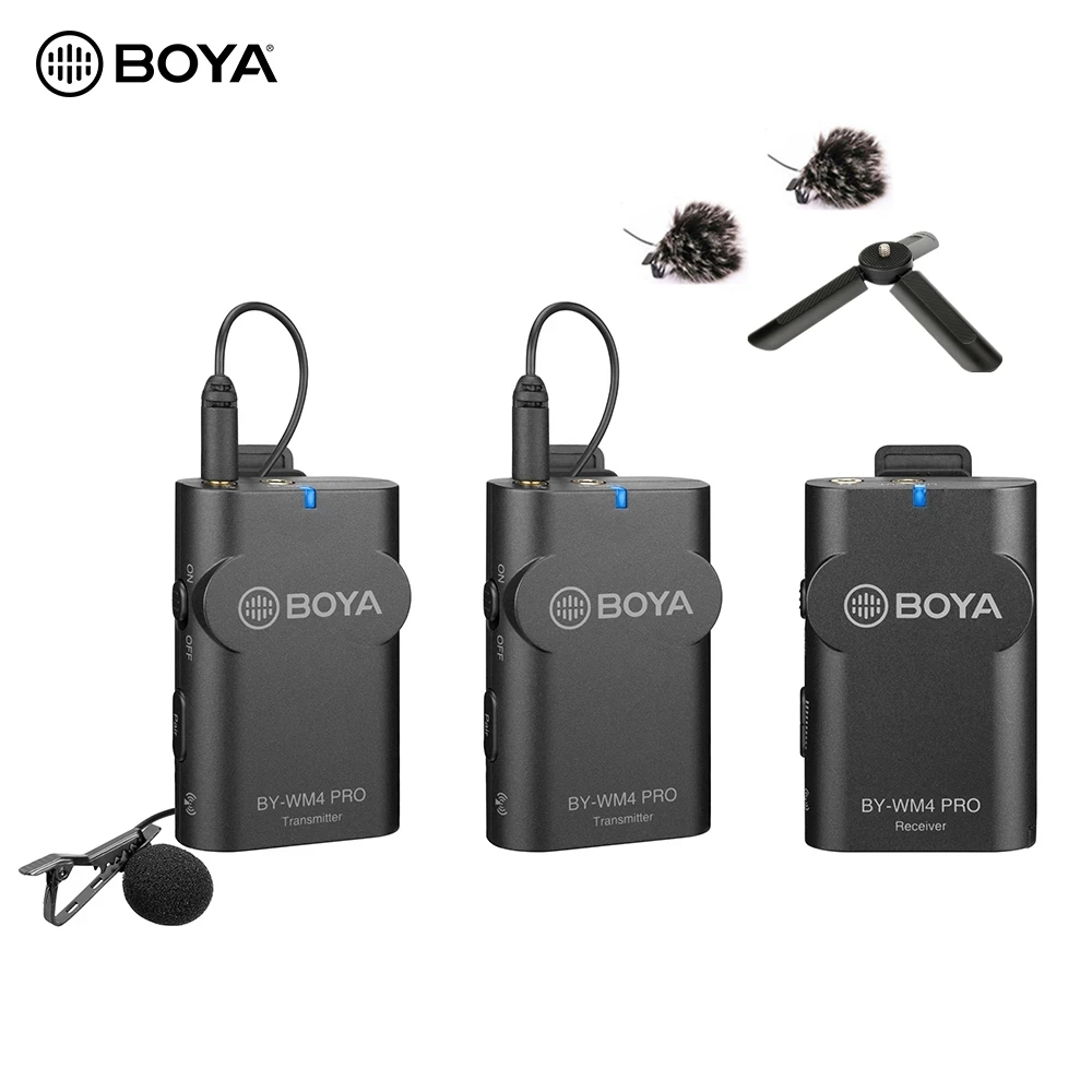 BOYA BY WM4 Профессиональная Беспроводная микрофонная система петличный микрофон с