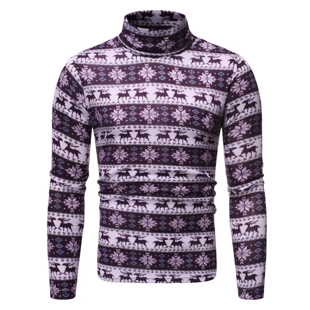 Kerst Trui Print Gebreide Trui Mannen Nieuwe Herfst Winter Casual Lange