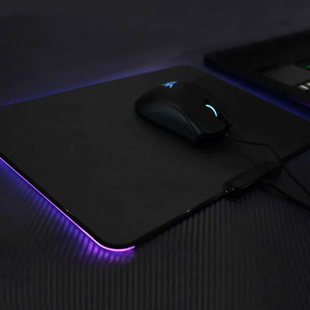 

Besegad USB Wired LED RGB Colorful Lighting Gaming Mousepad Mouse Pad Non-Slip Laptop Computer Mice Mat