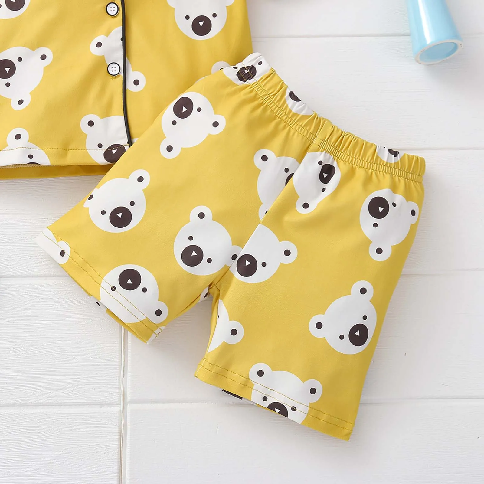 Newborn Baby Boys Girls Short Sleeve Cartoon Blouse Tops+Shorts Sleepwear Pajamas Kids Pajama Sets Summer Home Sleeping Clothes