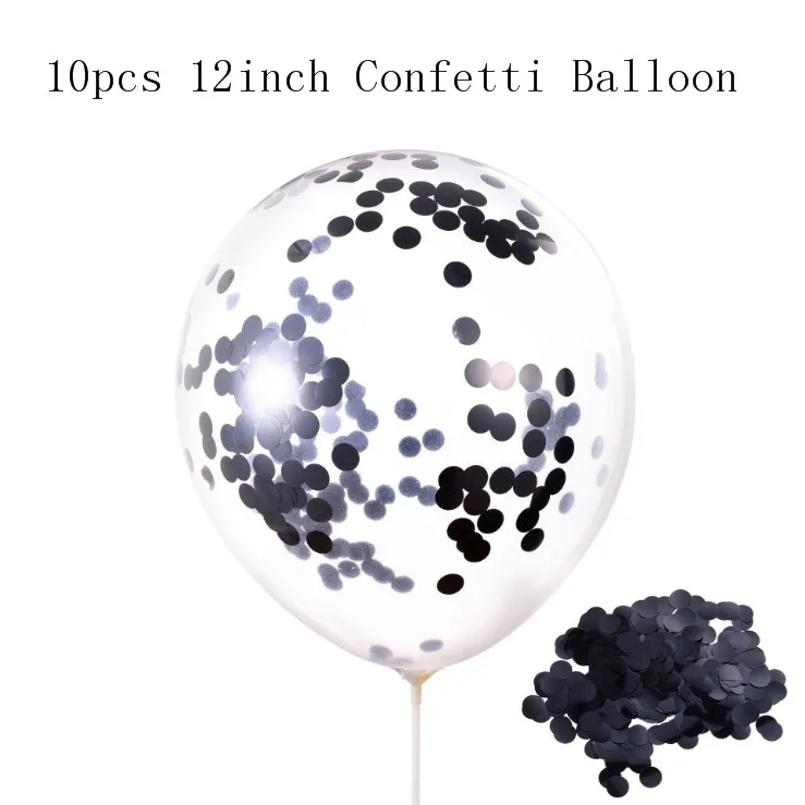 Confetti Black Большой латексный шар с гелием, 10 шт., 12 дюймов, 2,8 г, уплотненный жемчуг Для холостяка, свадьбы, дня рождения, украшения, латексные шары - Цвет: Confetti Black