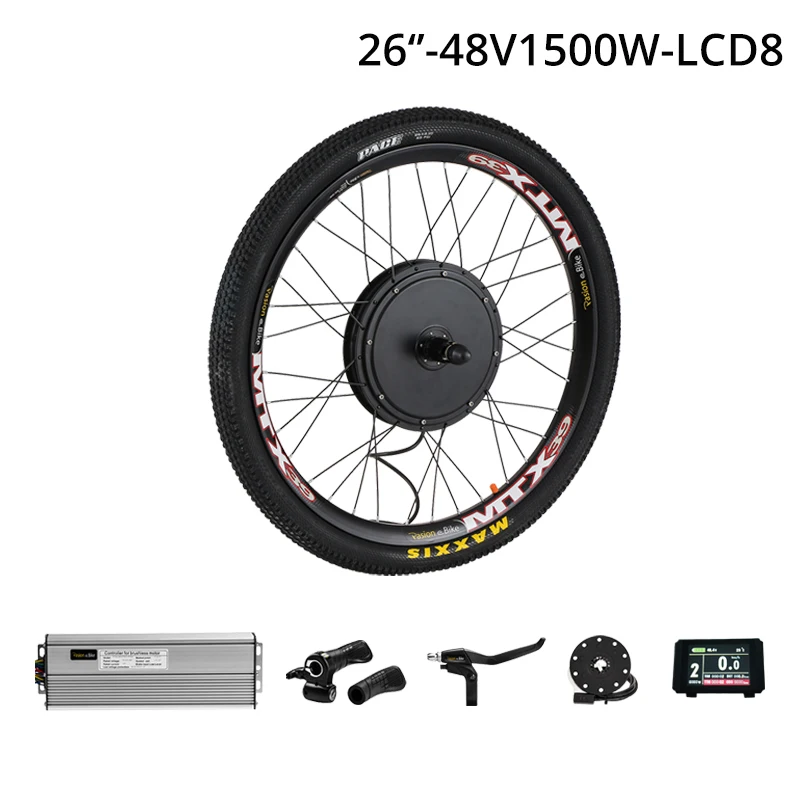 26in-1500W-CST-LCD8U 48 в 1500 Вт Кассетный двигатель колеса 8/9 скорость комплект для переоборудования электрического велосипеда E велосипед набор Электрический колеса для велосипеда Задняя Ступица двигателя колеса - Цвет: 26in-1500W-CST-LCD8U