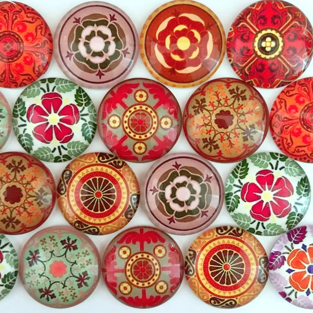 Стеклянный кабошон с разными узорами 20 мм 25 мм|jewelry components|photo glass cabochonscameo base |