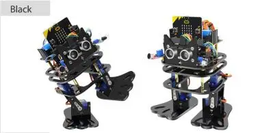 With Microbit Black Микро: бит программируемый танцующий робот бипедальный гуманоид сервопривод умный робот микробит Программирование обучения DIY набор для детей подарок - Комплект: With Microbit Black