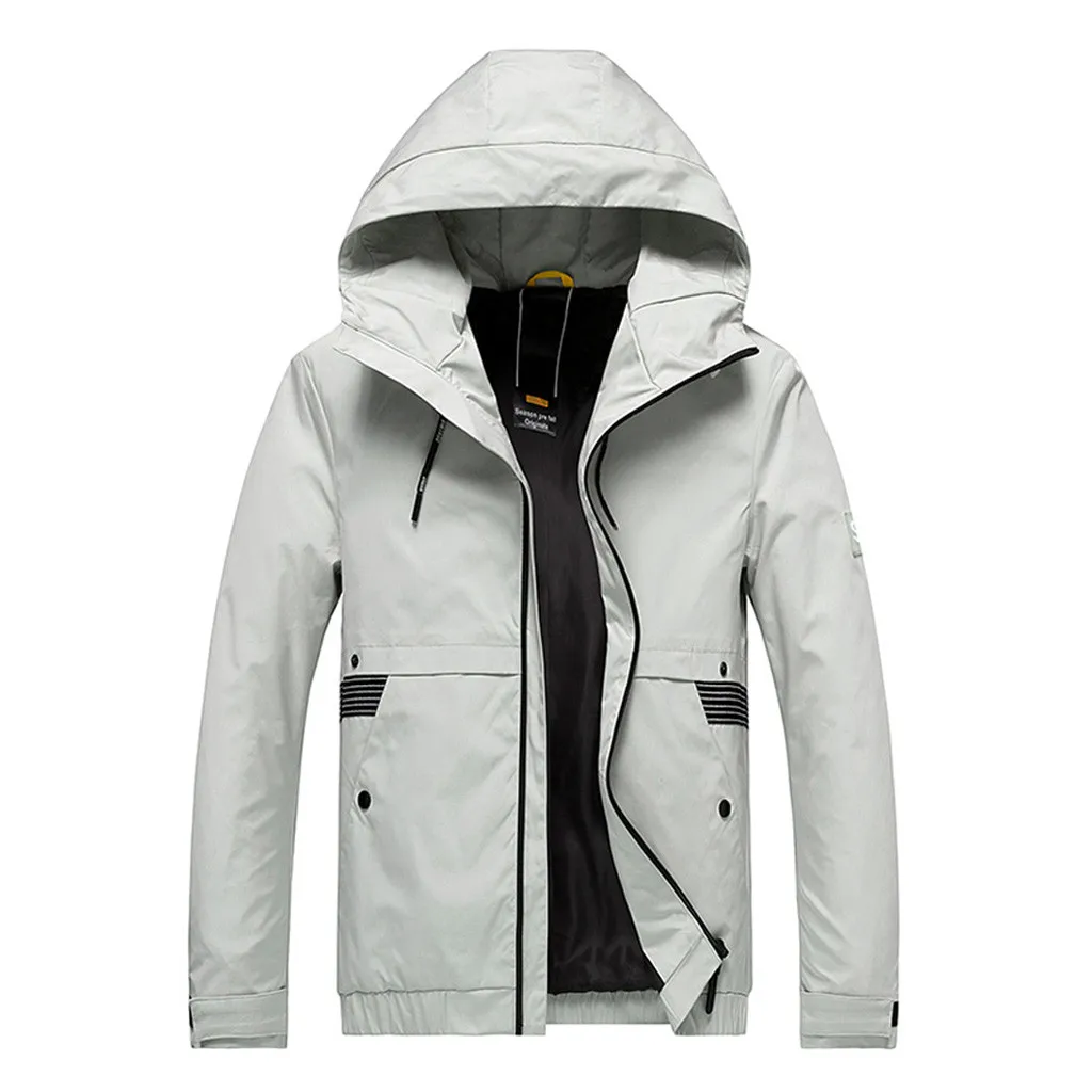

feitong Men Padded Parka Cotton Coat Winter Hooded Jacket Mens Fashion large size Coat Thick Warm Parka erkek mont 8M355