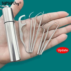 Portable Dental Tools Set Flossing Tooth Picking Tool 430 Stainless Steel Spiral Ear Pick Spoon Kit Oral Hygiene Tartar Removal