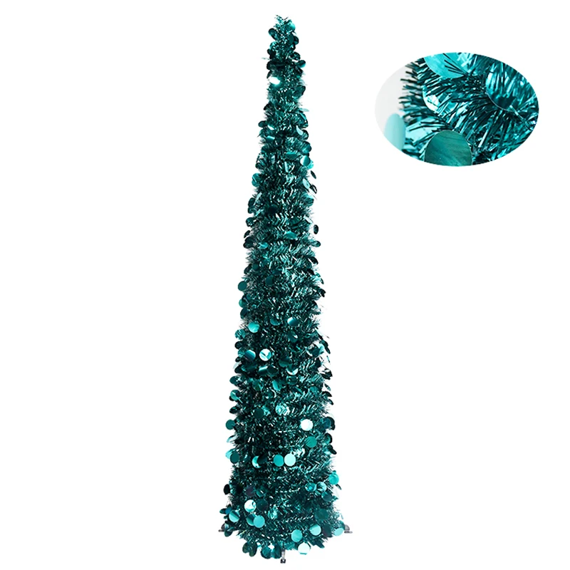 

New 1.5M DIY Sequin Christmas Tree Popup Collapsible Tinsel Artificial Christmas Tree With Stand Christmas Decorations Trees