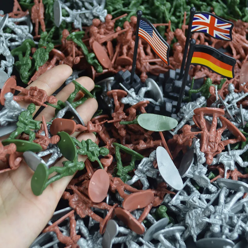 

80 Nostalgic Military Toy xiao bing ren WWII Soldier Military War Finished Product Model Set 300 PCs Soldier