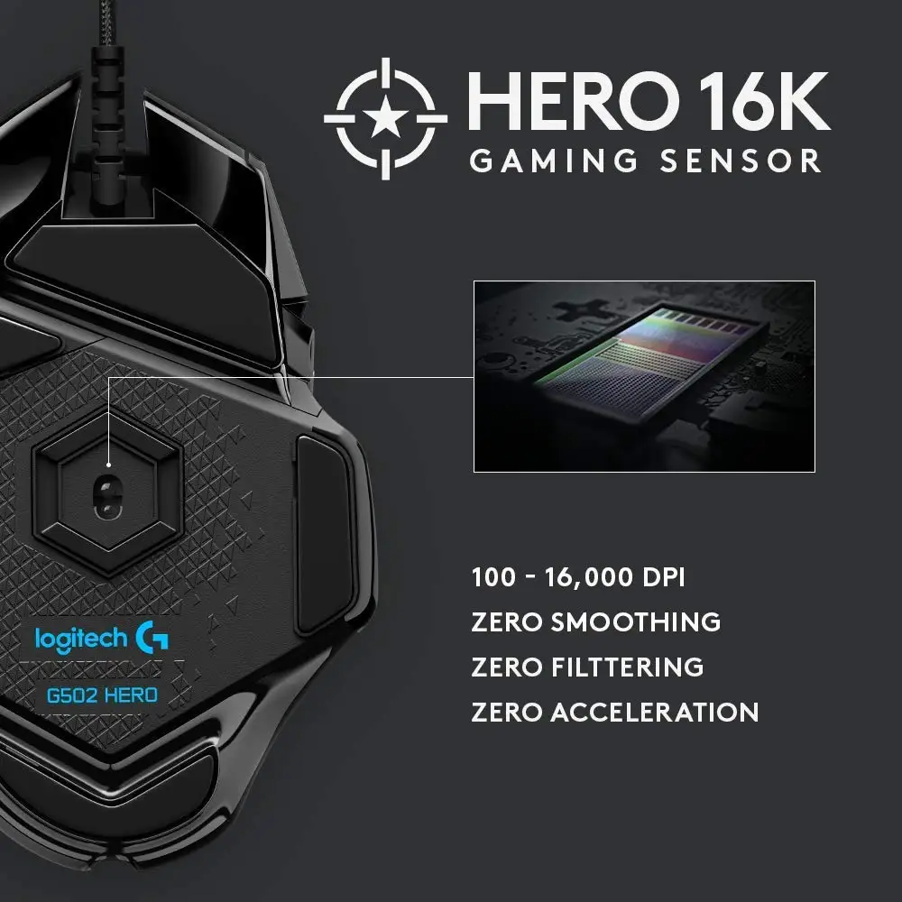 Logitech(G) G502 Hero master game mouse полная линия обновления Hero engine 16000 dpi RGB glare G502 RGB обновление