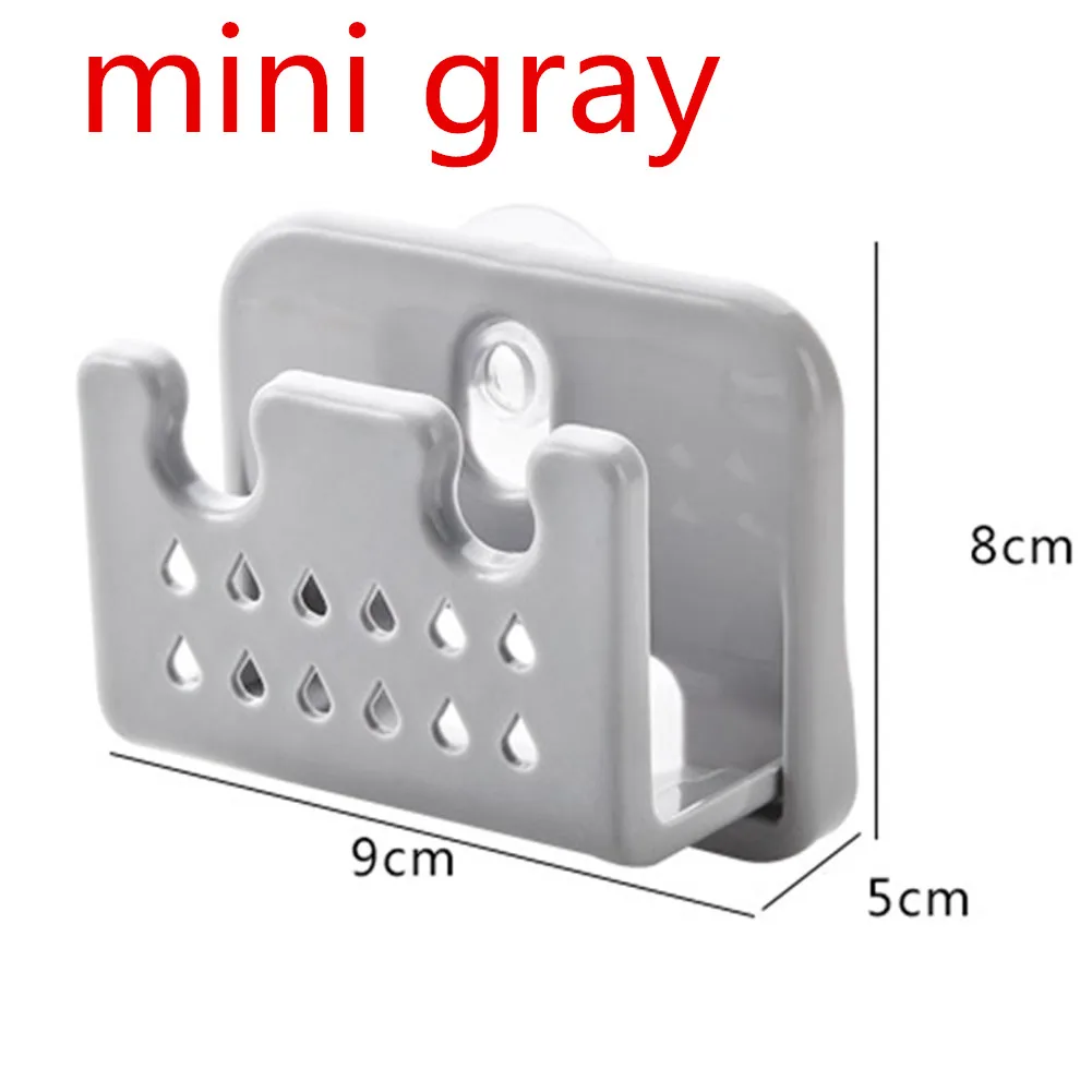 mini Gray Кухонный треугольный фильтр для раковины, слив овощей, фруктов, слив, корзина на присоске, подставка для губки, полка для хранения инструментов, фильтр для раковины - Цвет: mini Gray