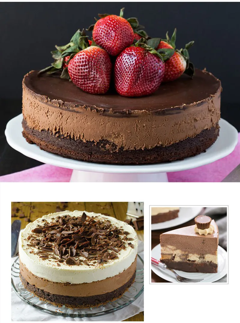 Набор из 5 круглых формочек для торта из нержавеющей стали, формочки для выпечки торта, бездонный пирог на день рождения или свадьбу, Противни Для Выпечки