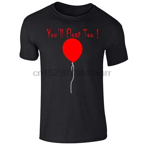 

Red Balloon T Shirt Scary Clown Halloween Stephen Kings It Inspired Pennywise Tees Custom Jersey T Shirt