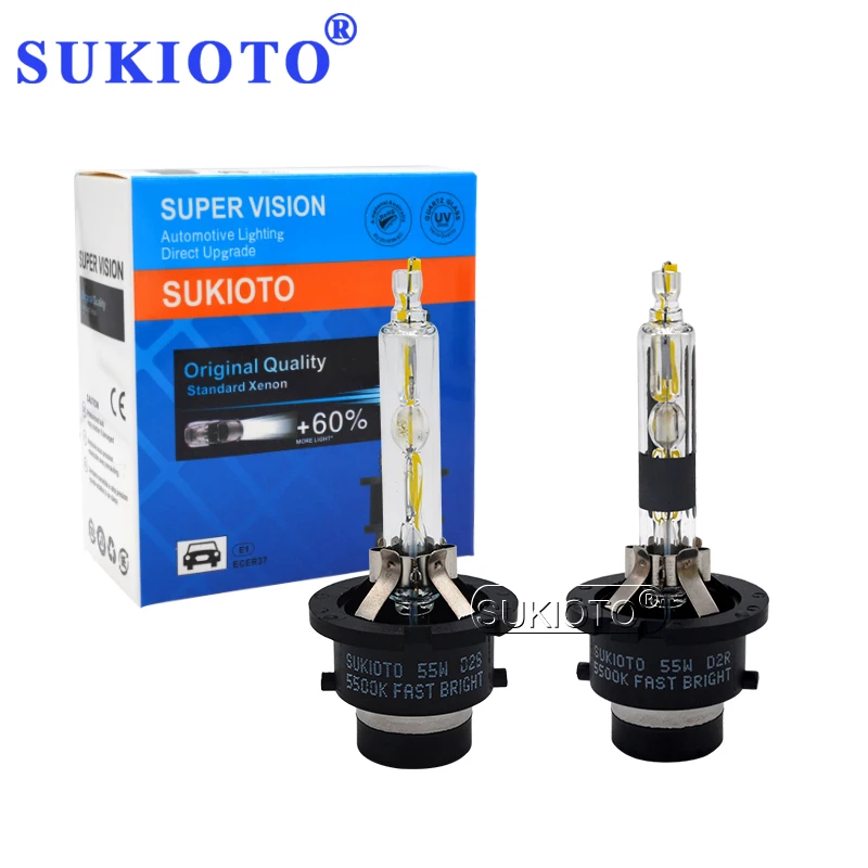 SUKIOTO 2PCS Super Bright 5500K Xenon D2S D4S HID Headlight Bulb 35W 55W D2R D4R Xenon Bulb Lamp HID Light For Car (3)