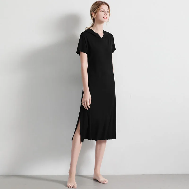 Elifashion Новинка летнее женское однотонное платье домашняя одежда пижамы и уличные