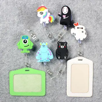 

Cartoon Badge Scroll Nurse Office Reel Cute Character Scalable School Student Nurse Exhibition ID Business Card Badge Holder