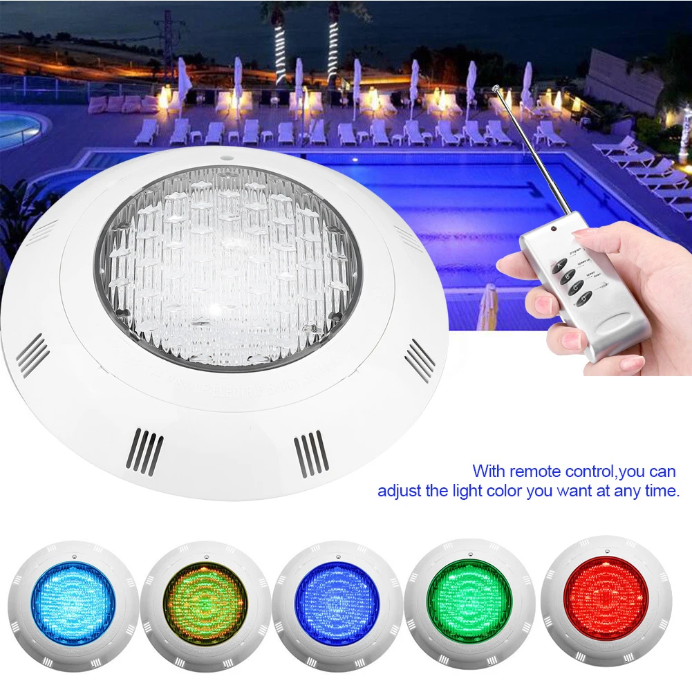 

12V 24W Outdoor Decoration Night Waterproof Led Remote Control Swimming Pool Aquarium Garden Pond RGB Colorful Underwater Light