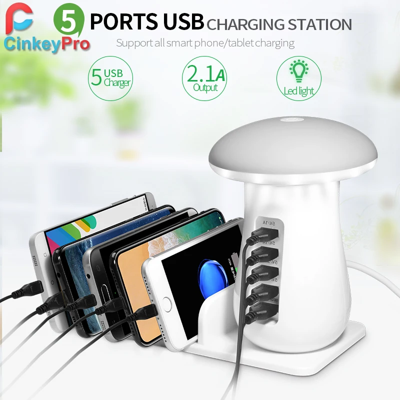 CinkeyPro USB зарядное устройство с светодиодный лампой Быстрая зарядка 3,0 Быстрая зарядка для samsung iPad iPhone адаптер планшета универсальный