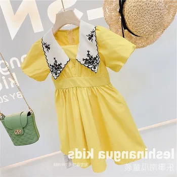 

Toddler Girl Dress Casual Embroidered Short-sleeved Princess Dress for Girl 2 3 4 5 6 Years Baby Girl Dress Summer Child Dress
