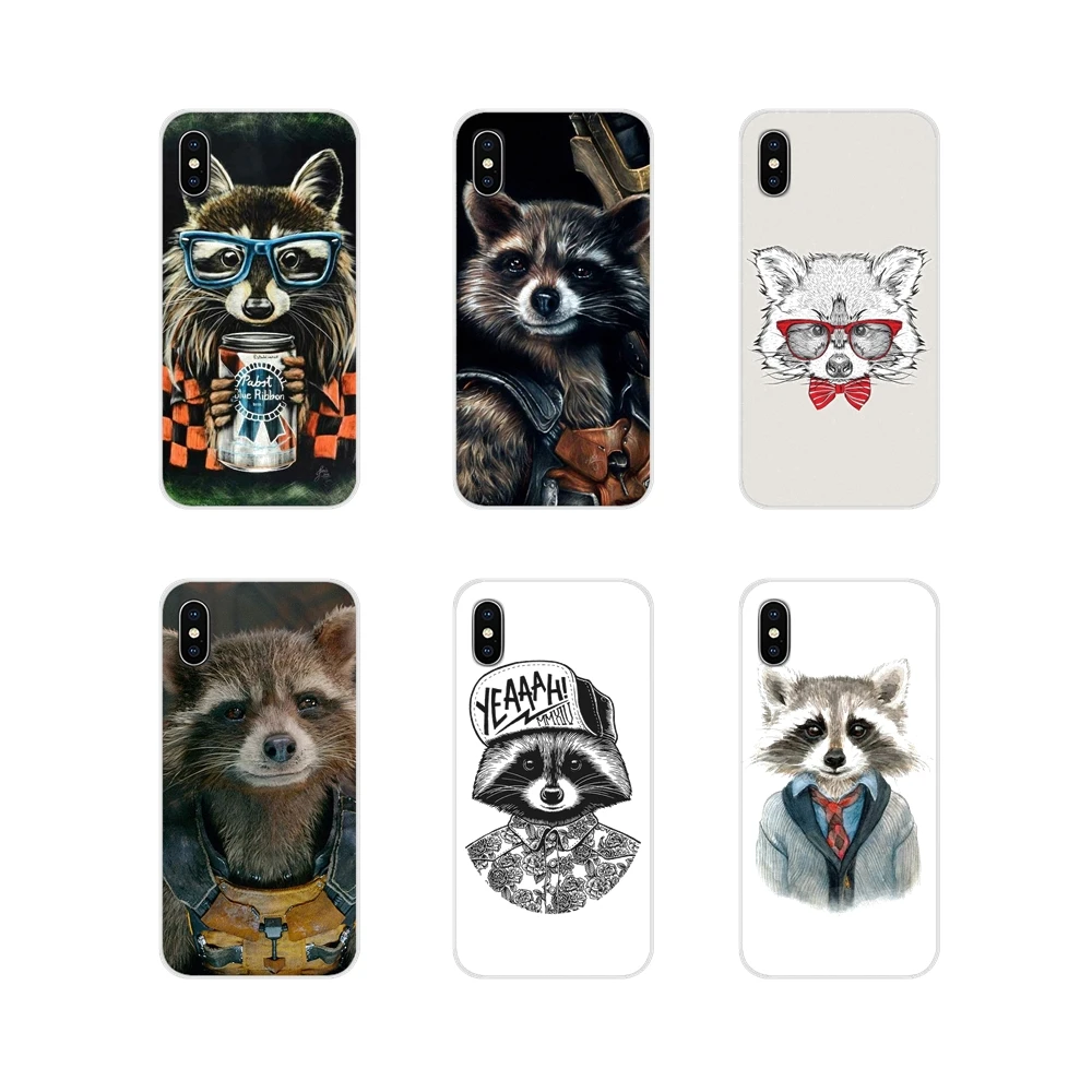 Аксессуары для телефонов Apple iPhone X XR XS 11Pro MAX 4S 5C SE 6S 7 8 Plus ipod touch 5 6 с рисунком енота |