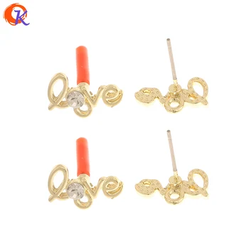 

Cordial Design 100Pcs 8*14MM Jewelry Accessories/Hand Made/Earring Findings/Letter Shape/Rhinestone Earrings Stud/DIY Making