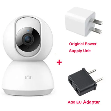 Оригинальная смарт-камера Xiao mi jia 1080 P 360 Угол wifi Беспроводная камера ночного видения монитор для детей камера с записью звука для mi Home App - Цветной: Add EU Adapter