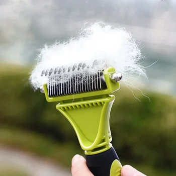 

Pet Double-sided Comb Rake Safely Falling off Cat Comb Double-sided Blade Open Knot To Remove Floating Dog Cat Hair Comb Hairdre