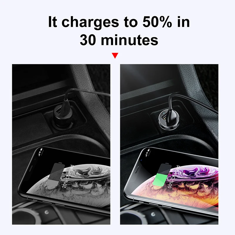 Дешево Baseus автомобильный разветвитель прикуривателя 12 V 24 V двойной зарядное устройство USB розетка 100W фары для автомобиля Автомобильный делитель с...