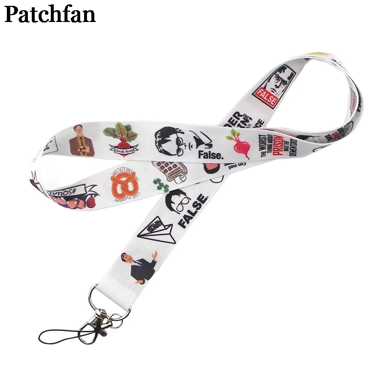 20pcs/lot Patchfan the office tv show Tags Strap Neck Lanyards for keys ID Card Pass Phone USB badge holder DIY Hang Rope A2280