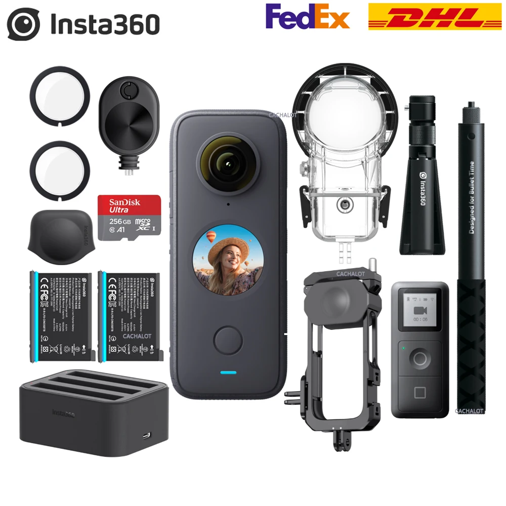 Insta360-Cámara de acción One X2 360, 5,7 K, vídeo VR, 10M, impermeable, Insta 360 One X2, cámara deportiva de bolsillo