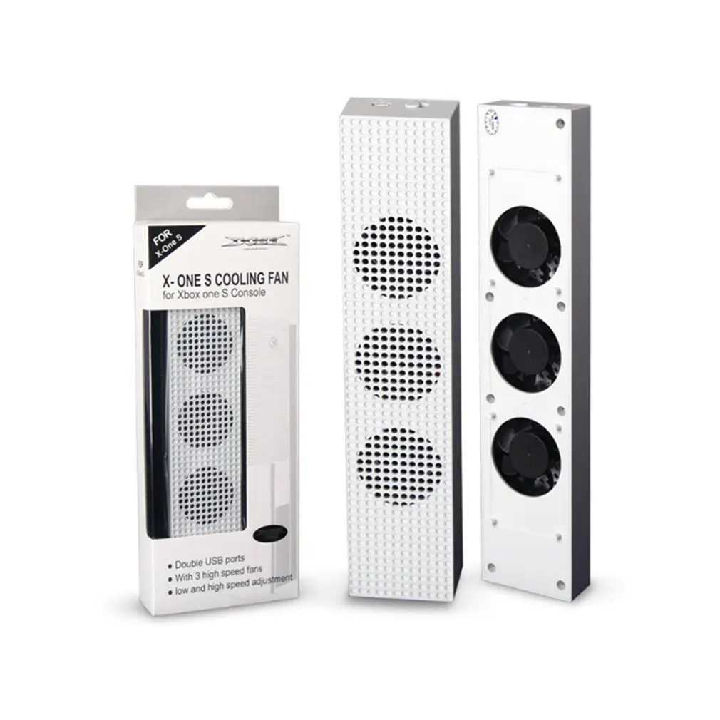 

for Xbox One S Cooling Fan with 2 USB Ports Hub and 3 H/L Speed Adjustment Cooling Fans Cooler for Xbox One Slim Gaming Console